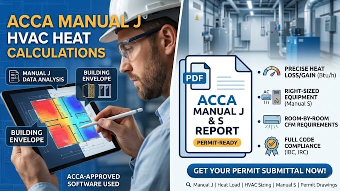 do acca manual j hvac heat load calculation report and equipment sizing