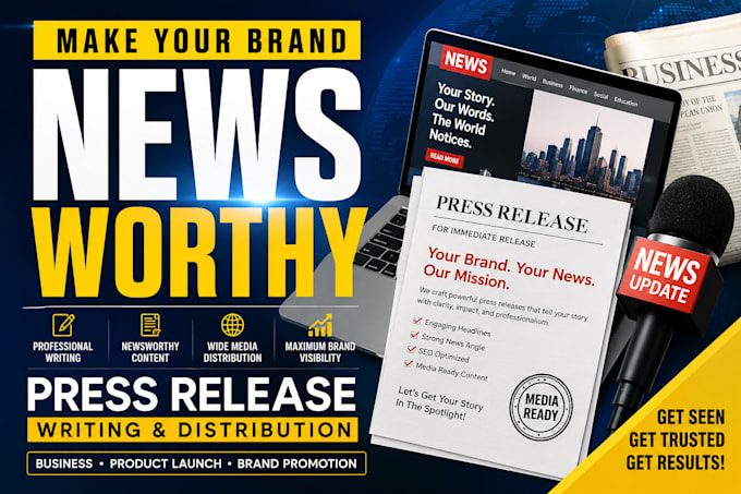 distribute a press release for your business or brand popularity and write PR