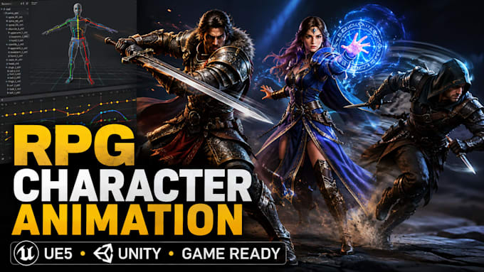 create game ready character animation for unreal engine ue5 and unity