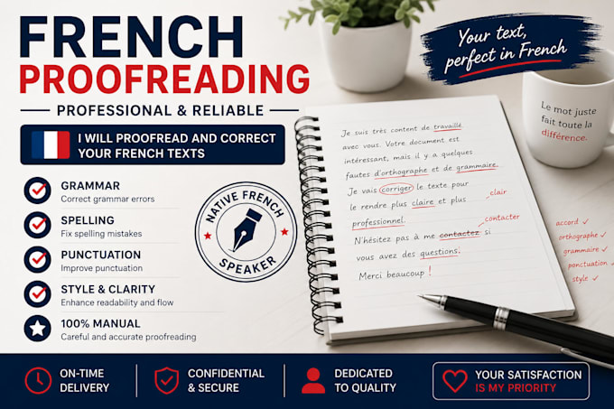proofead and correct your french text