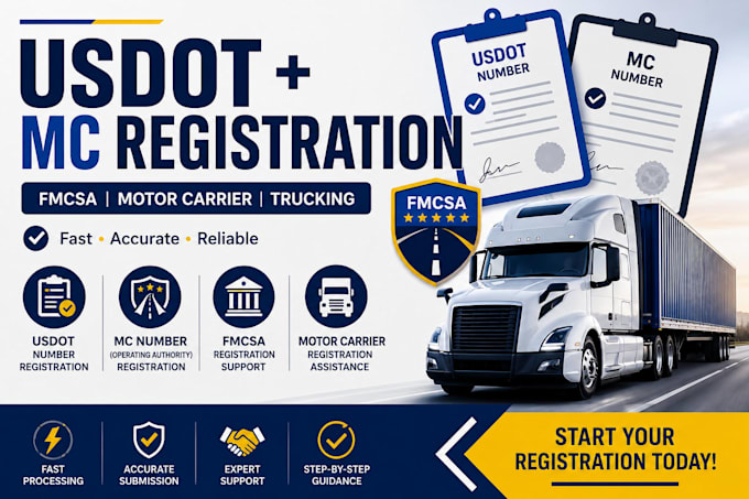 do usdot and mc number registration for your trucking business