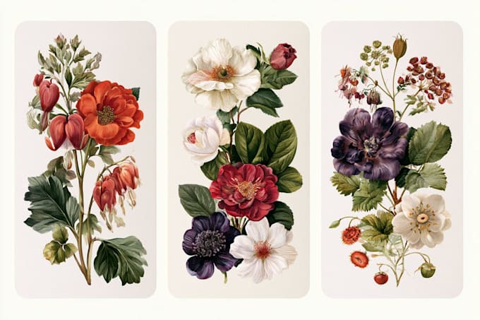 draw vector botanical illustrations of plants