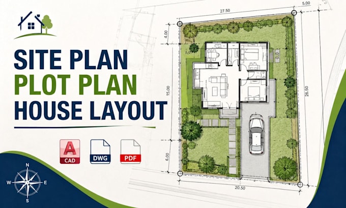 create residential site plans, plot plans, house layout drawings