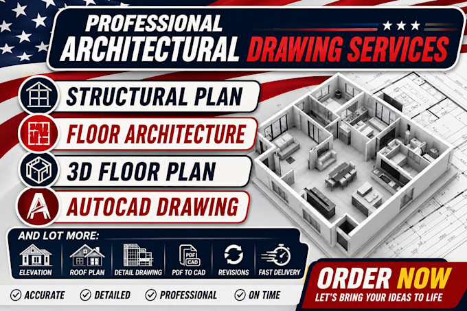 review and draw your floor plan, elevations or architectural plans, roof plan