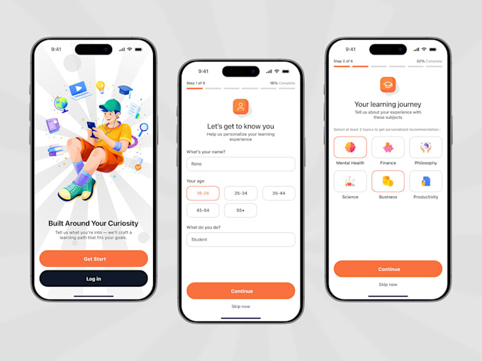develop education app, e learning app, online course and lms mobile app