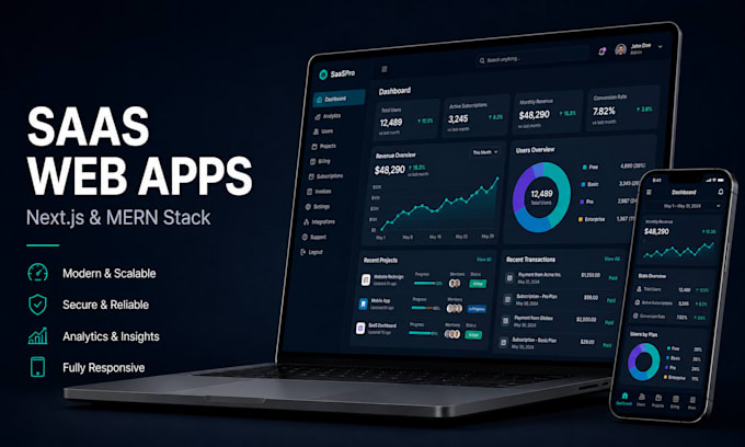 build a custom saas web app, crm or lms using mern stack