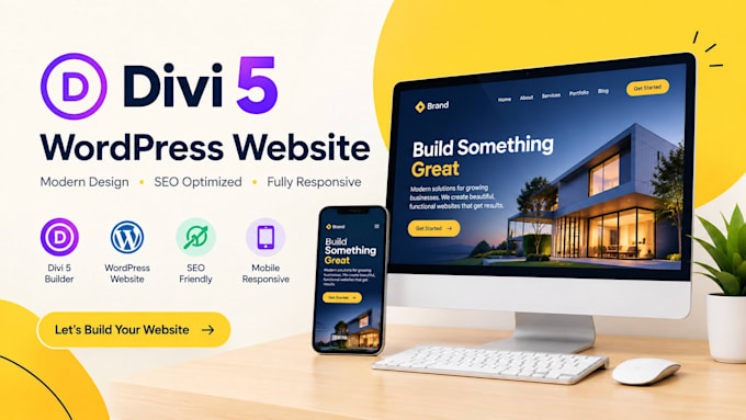 design premium divi 5 theme wordpress website with SEO optimization