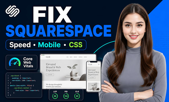 fix squarespace lcp, cls, inp, fluid engine mobile overlap and custom CSS errors
