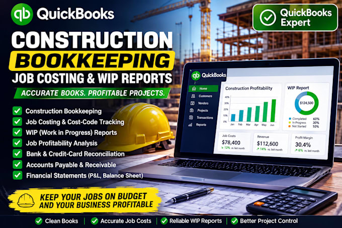 do construction bookkeeping, job costing and wip reports in quickbooks