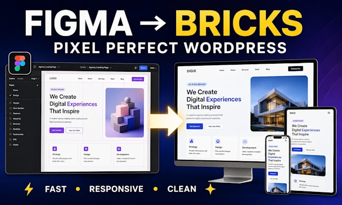 convert figma to bricks builder wordpress website with pixel perfect site design