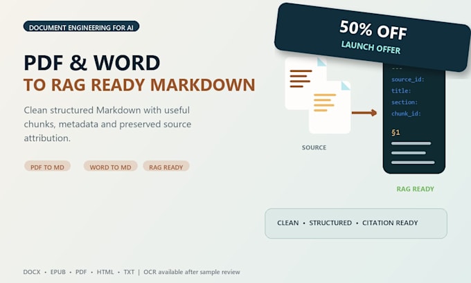 convert PDF and word documents to clean ai rag ready markdown