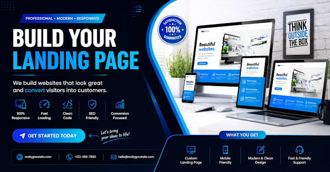 create a modern responsive landing page in HTML CSS