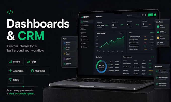 build a custom business dashboard, CRM or internal tool