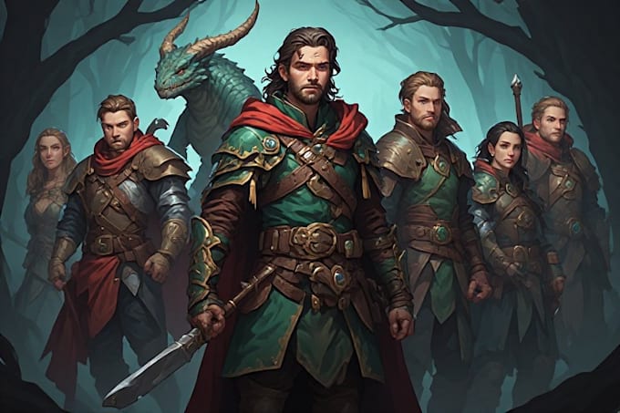 design custom dnd party portrait and group art