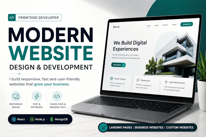 build modern responsive portfolio or landing page website