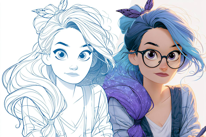 do digital coloring of illustrations and comics web toon
