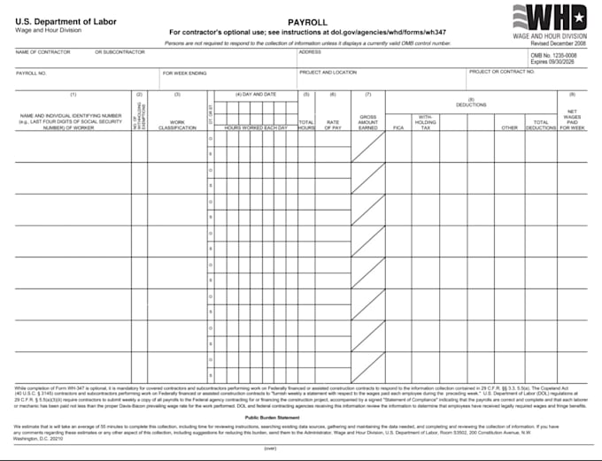 prepare certified payroll, dir, lcptracker, and prevailing wage reports
