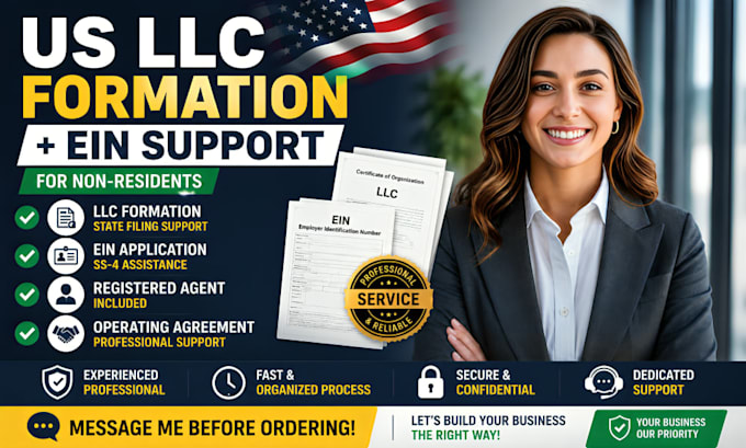 form your US llc and assist with ein for non residents