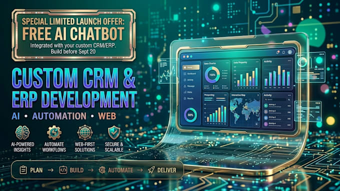 develop custom CRM and erp software with ai