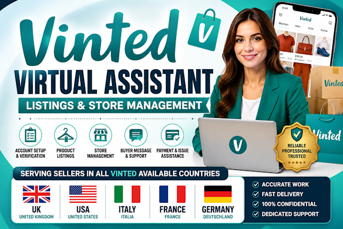 vinted product listing and vinted store management and creation services