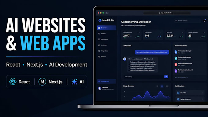 build an ai website or web app with react and next js