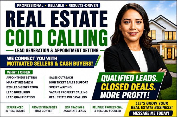 do real estate cold calling, real estate leads generation, appointment setting