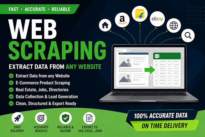 do web scraping, data extraction and web research