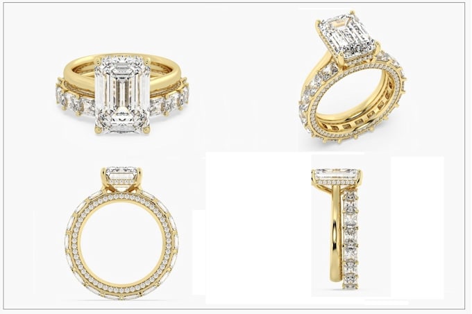 design production ready engagement ring cad with realistic render