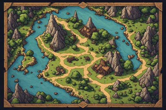 do concept vintage fantasy map illustration