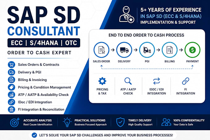 be your sap sd consultant for ecc and s4hana