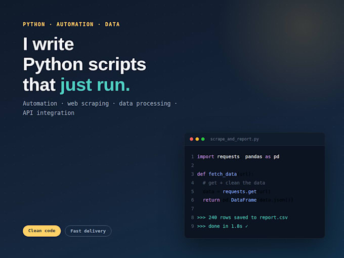 write python scripts for automation, web scraping, and data processing