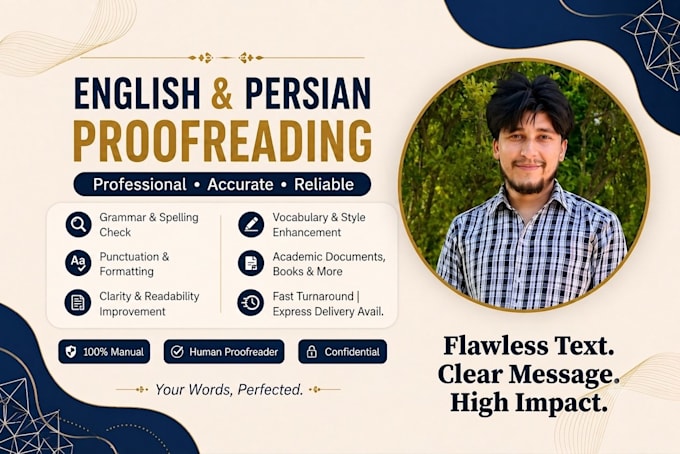 proofread and edit english, persian and dari documents
