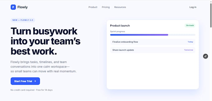 design a 1page website landing page