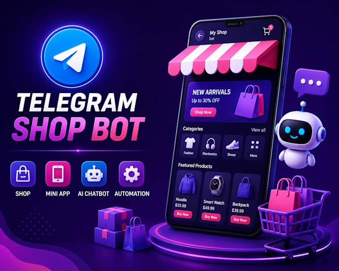 build a custom telegram shop bot, mini app, ai chatbot and automation