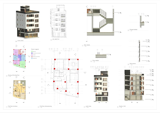 draw architectural plans, sections, elevations by revit