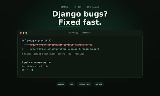 fix bugs and errors in your django application