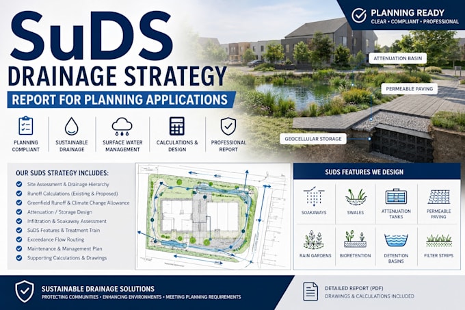 do suds drainage strategy report for planning applications