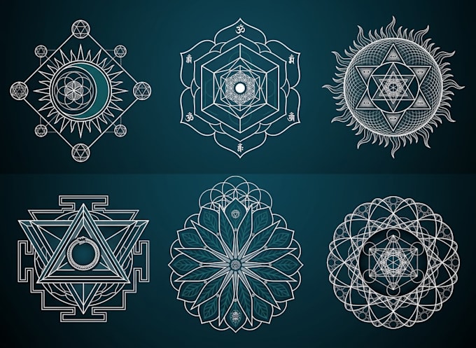 design sacred geometry, mystical and mandala logo