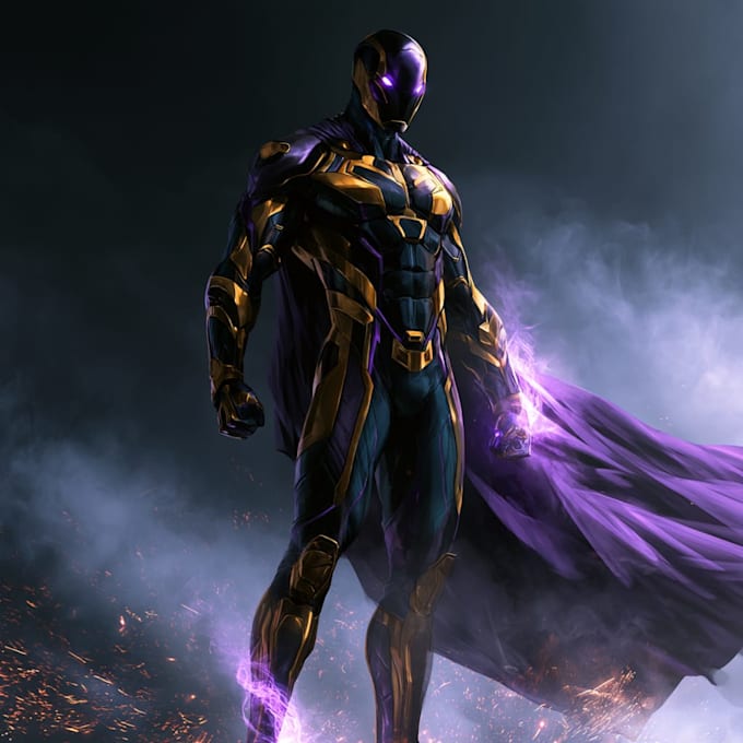 draw professonal superhero character illustration conceptart