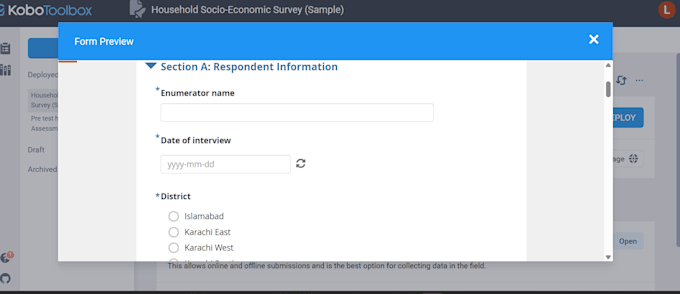 design and set up your kobocollect survey form