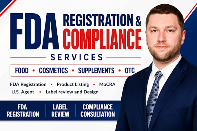 fda registration, US agent, product listing, mocra compliance