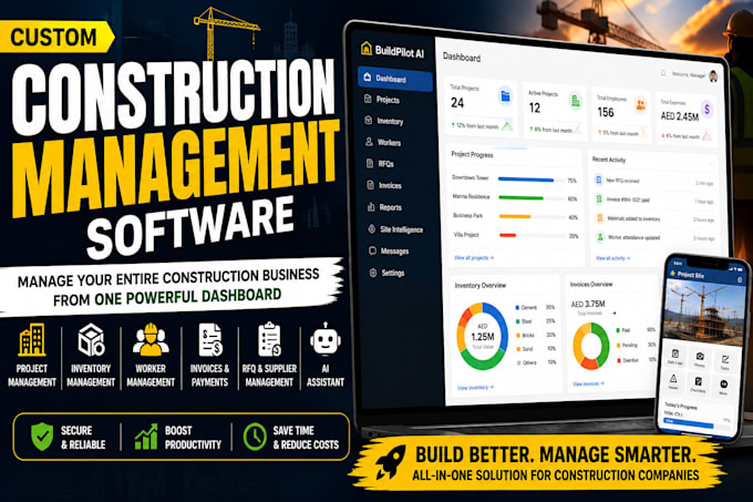 develop a construction management web app