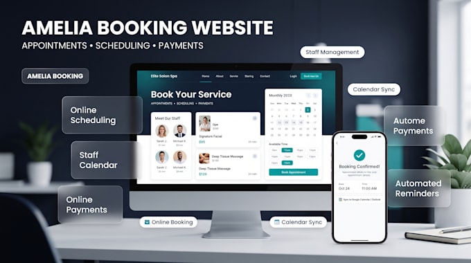 create amelia booking website for appointment booking and online scheduling