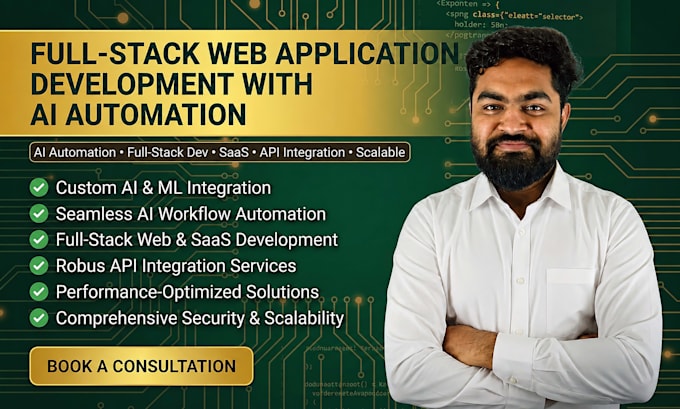 do full stack web application development with ai automation