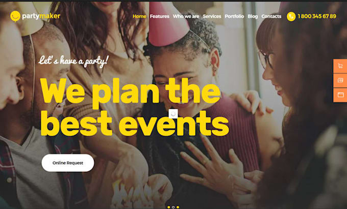 design wix event planner website party planner wedding event rental website