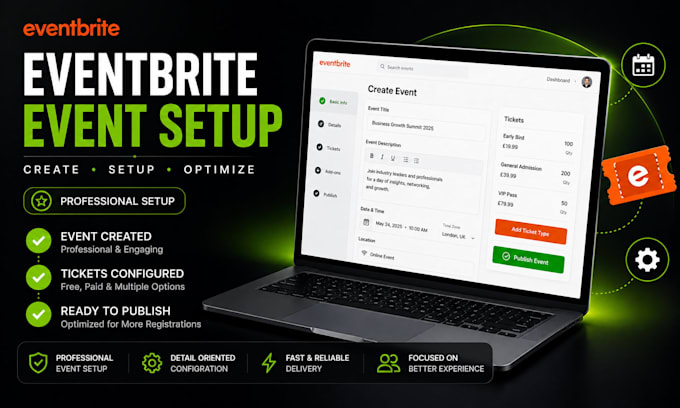 create, setup and optimize your eventbrite event professionally