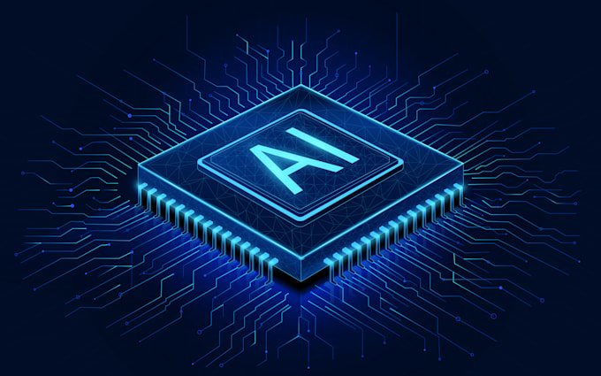 create futuristic ai processor and circuit vector illustration