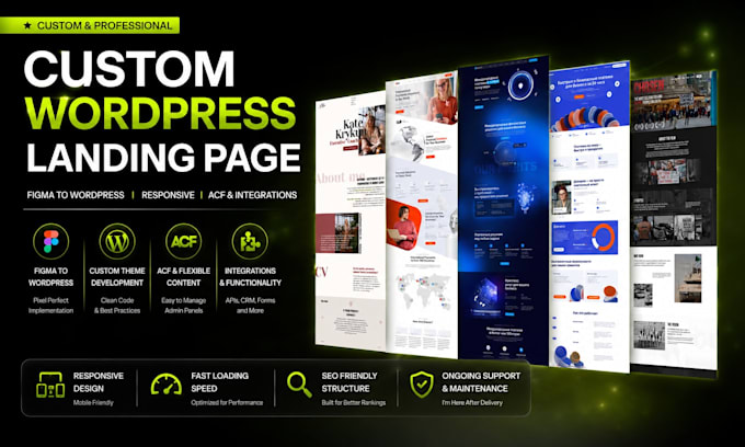 build a custom wordpress landing page from figma