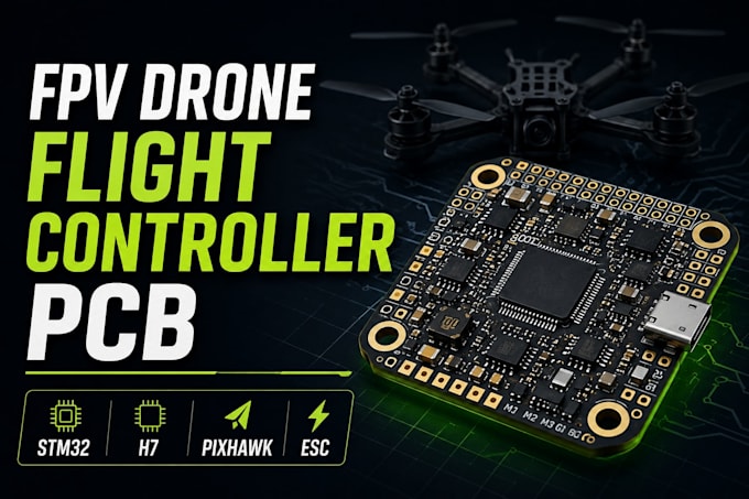 design fpv drone flight controller and esc pcbs using pixhawk, h7, or stm 32