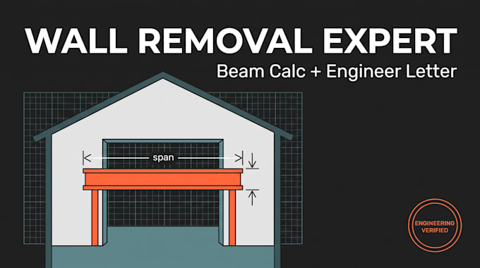 load bearing wall removal beam header calculation and engineer letter for permit
